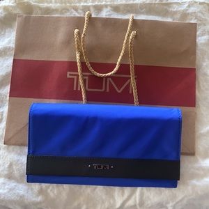 TUMI CONTINENTAL flap long wallet dazzlin blue NEW